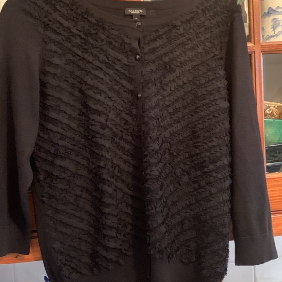 Talbots 3/4 sleeve ruffle sweater. Worn once - Picture 2 of 4